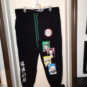 Demon Slayer XL Sweatpants Jogging Pants Black With Art